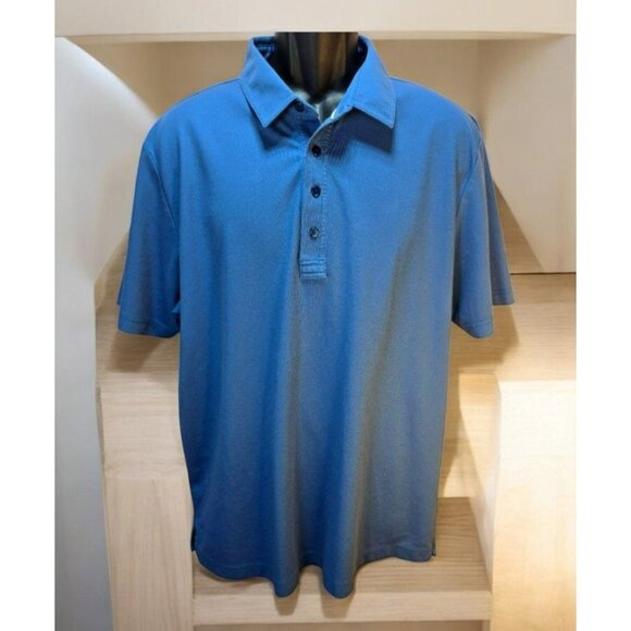 Travis Mathew Mens XL Blue Pima Cotton Blend Polo - Picture 1 of 7